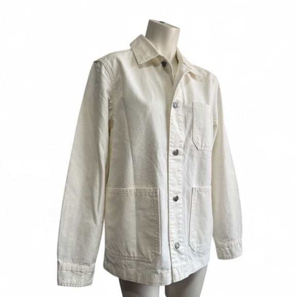Old Navy Relaxed Magnolia Chore Jacket Ivory Utility Style - Women’s Size Small - Picture 2 of 12